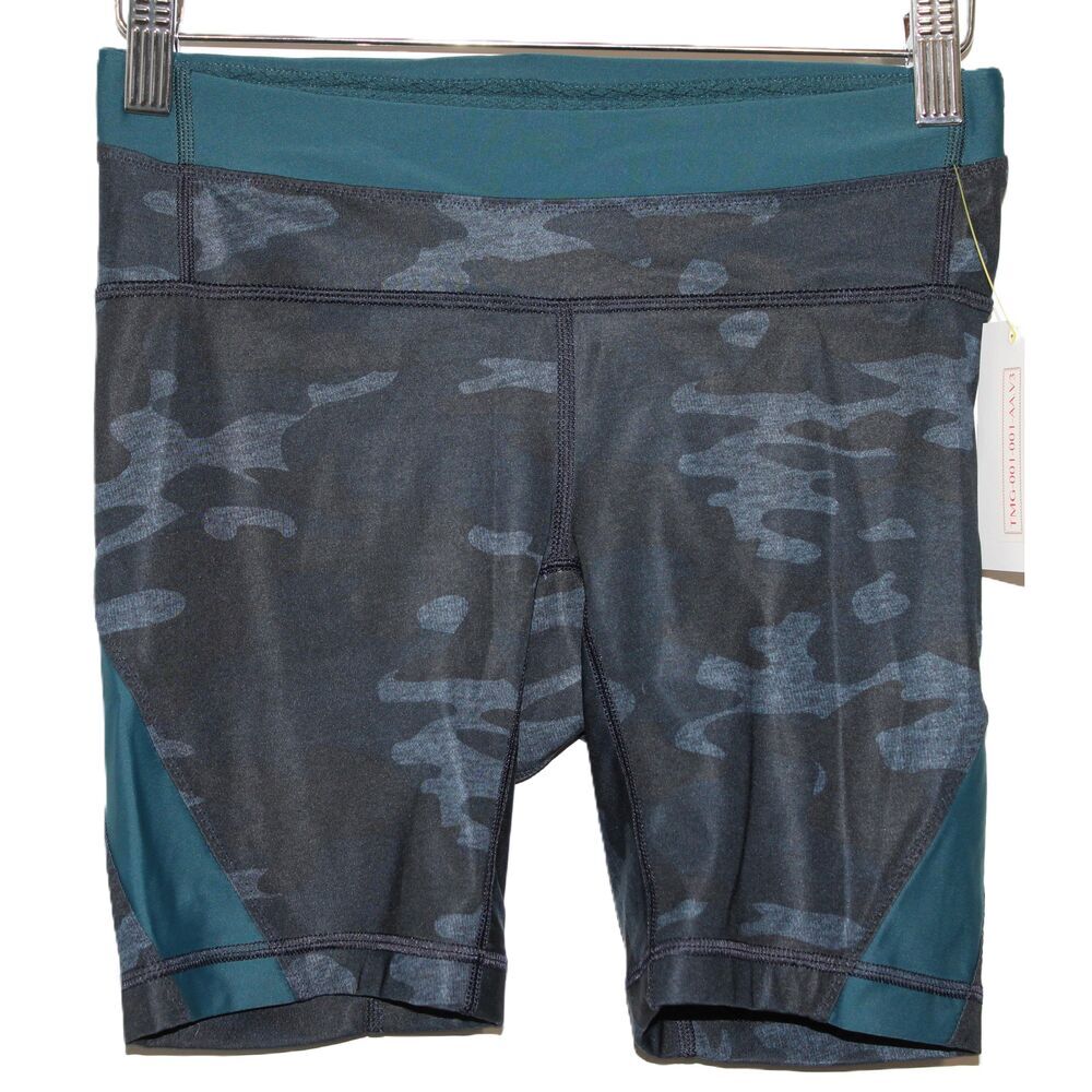 Womens Lululemon Blue Black Camo High Rise Athletic Shorts Bike Shorts Size 4